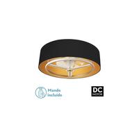 Fabrilamp Ventilador de techo Anuska DC 60W 70 cm 8 aspas 6 velocidades Negro/Oro