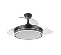 Fabrilamp Ventilador de techo Bayomo – Aspas retráctiles 72 W – Negro