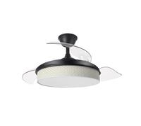 Fabrilamp Ventilador de techo Abrila Moda 72 W DC aspas retráctiles 49 cm Negro/Cañizo blanco