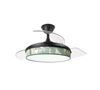 Abrila Moda Negro/Verde - Ventilador De Techo Aspas Retráctiles 72 W