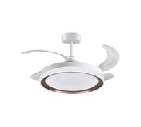 Ventilador de techo mini con luz y mando a distancia 48w 91cm 4 aspas