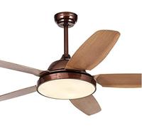 Ventilador de Techo Nórdico Retro para Interiores con Luz, Lámpara de Araña Led Regulable de Tres Velocidades para Comedor, Dormitorio Y Sala de Estar, Ventilador de Techo de Maderaiza con Luz/Mando a