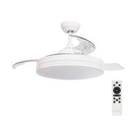 VENTILADOR DE TECHO OLIVERI BLANCO GSC CON LUZ REGULABLE Y MANDO Ø107 3 ASPAS RETRACTILES