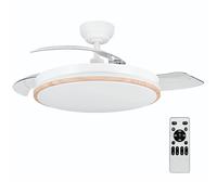 Ventilador de Techo OStark con Luz LED Retráctil 106cm, 3 Aspas, Potencia Total 72W, Sin APP, con Mando a Distancia, Temporizador, 6 Velocidades, 3 Temperaturas de Luz, Función Verano-Invierno, B