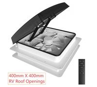 Ventilador de techo para autocaravana de 12 V con motor reversible silencioso sin escobillas. Se adapta a aberturas de 400 x 400 mm. 30 W, 4 velocidades ajustables, resistente a los rayos UV, escape a