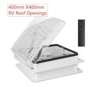 Ventilador de techo para autocaravana de 12 V con motor reversible silencioso sin escobillas. Se adapta a aberturas de 400 x 400 mm. 30 W, 4 velocidades ajustables, resistente a los rayos UV, escape a