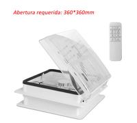 Ventilador de techo para autocaravanas 12V DC inteligente con sensor de lluvia, malla antimosquitos magnética, motor brushless silencioso, ángulo ajustable 45°, 2000 m³/h, 3-32W bajo consumo D-transpa