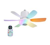 Ventilador de techo para dormitorio, mando a distancia, altavoz de música | Iluminación LED integrada para interiores, hogar, dormitorio, sala de estar, cocina, dormitorio, oficina, apartamento