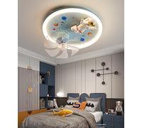 Ventilador de techo para niños con luces, control remoto, astronauta, luz de techo atenuación, 72 W, LED, moderno, cabeza agitadora de 360 grados, lámpara de techo moderna para niños, niñas,