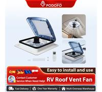 Ventilador de Techo para RV Podofo con Sensor Inteligente de Lluvia, Ventilador de Extracción para Claraboya de Caravana/RV con Control Remoto LCD, Ventilador con Monitoreo de Temperatura para RV Roof