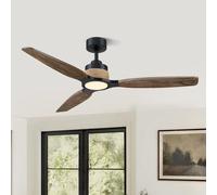 Ventilador de techo Parrot Uncle, 142 cm, estilo rústico, color /madera, 6 velocidades, reversible, con temporizador, ideal para salones y dormitorios