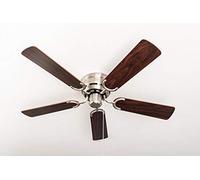 Ventilador de techo Pepeo Kisa Níquel cepillado de lujo sin luz - palisandro/hojas de nogal oscuro, 105620192_OL