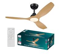 Ventilador de techo Philips Olas,3aspas52,luzLED de 24W,motor DC,rango de temperatura de color(3000-4300-6500)con función regulable,modo verano/invierno,control remoto incluido,con seguridad IEC60598