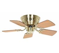 Ventilador de techo plano Classic Flat III, con cadena de extracción, acabado en latón cepillado, modelo 75