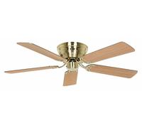 Ventilador de techo plano Classic Flat III, con cadena de extracción, acabado en latón cepillado, modelo 132