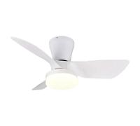Reality Leuchten Ventilador de techo RANDERS R64412131, blanco mate, metal, 20W, 2700K - 6500K, mando a distancia incluido, regulable, luz nocturna