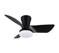 Ventilador de techo Randers (Negro, 76 cm, 20 W, Blanco cálido)