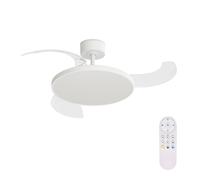 Ventilador de techo retractil con luz dove motor dc 3 aspas 107cm arte confort