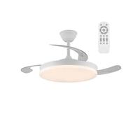 Ventilador de techo retráctil con luz led 45w silencioso verno m eco blanco