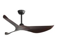 Ventilador de techo - ROLINE - 132 cm - Motor DC silencioso - 6 velocidades - Mando a distancia - Reversible verano invierno - 3 aspas ABS efecto madera - Nuevo