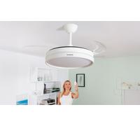 Ventilador de techo silencioso con aspas retráctiles de InnovaGoods: Madera