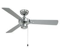 Ventilador de techo sin luz, 107 cm, cromado/plateado , con 3 aspas