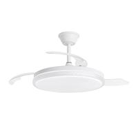 Ventilador de techo STARFULL efecto estrellas, motor DC 6 velocidades Tecnología Led 46W sistema CCT 5520 Lúmenes, Control remoto con temporizador, luz regulable en color e intensidad, Memoria motor