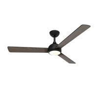 Ventilador de techo Velyx (Negro/Madera, 132 cm, 32 W, Blanco neutro)