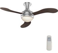Ventilador de techo Wiltec, diámetro 130 cm, con 3 aspas. Ventilador con 3 velocidades y lámpara, incluye mando a distancia, temporizador, modo verano e invierno