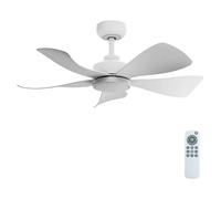 Ventilador de techo Zoe (Blanco mate, 91,4 cm, 35 W, Blanco neutro)