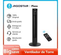 Ventilador de Torre con Mando a Distancia, Pantalla LED, Altura 93cm, Silencioso, 4 Modos y 3 Velocidades, Temporizador de 12H