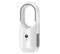 Ventilador de torre sin aspas recargable USB con pantalla LED de 6 | Motor ultra silencioso sin escobillas, diseño delgado que ahorra espacio, seguro para niños y mascotas, ideal para oficina