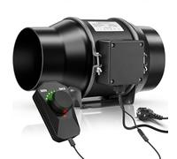 Ventilador de tubo regulable de 150 mm con motor Inverter EC, 683 m³/h 2800 RPM con regulador de velocidad, cable de 3 m, extractor de humo para tiendas de crecimiento, sótano, ventilación