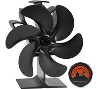 Ventilador eléctrico de 6 aspas para chimenea, ideal para espacios grandes. Ventilador para estufa de leña, funciona con el calor generado. Ecológico, no requiere electricidad. Ventilador para chimene