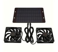 Ventilador Eléctrico Solar de Ventilador de 10W/12V, Kit de Ventilador Solar de Circulación de Aire para Exteriores, Ideal para Gallineros, Invernaderos, Graneros, de Mascotas y Ventanas, Sin Batería