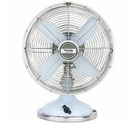 Ventilador En Metal, 3 Velocidades, 4 Aspas, Diseño Retro.