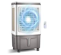 Ventilador Enfriador de Aire Evaporativo de 30Litros, Caudal Máximo 3000 m³/h, Velocidad de Aire 6.3 m/s, Oscilación Automática, con 2 Cajas de Hielo, Altura 83cm, Enchufe UE
