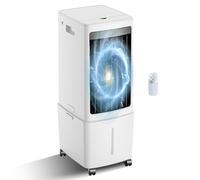 Ventilador Enfriador de Aire Evaporativo65W, Humidificador Compacto con Filtro Antipolvo, Velocidad Máx 5.5 m/s, Oscilación Automática, Ideal para Oficina y Dormitorio, Enchufe UE