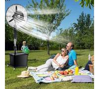 Ventilador exterior for dormitorio de 3 velocidades, kit de Ventilador Nebulizador de altura ajustable de 63 a 79 pulgadas for el hogar, patio, jardín, almacenes con tanque de 42 litros