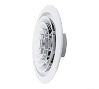 Ventilador extractor de baño con impulsor giratorio para mejorar el flujo de aire - Rejilla de ventilación de pared de ABS blanco de 100 mm (220-250)