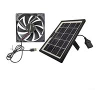 Ventilador extractor solar 5 V USB Backup Pet House | Panel solar de 5 V, respaldo USB, carcasa de plástico, refrigeración para mascotas, sin costes de electricidad