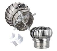 Ventilador giratorio de acero inoxidable 201, cubierta giratoria para chimeneas, ventilador de techo, campana de chimenea, tapas redondas para exteriores (350 mm + 13.7 pulgadas)
