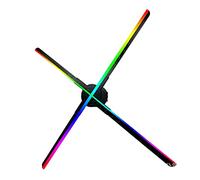 Ventilador Holográfico, Lámpara de proyección holográfica 3D Ojo Desnudo Estéreo Suspensión Air Imágenes Aire LED Ventilador Dazzling Pantalla 56cm Máquina Publicidad(US)