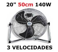Ventilador Industrial De Suelo 20 pulgadas 50cm 140w,3 VELOCIDADES,COLOR PLATA,cm,fespu