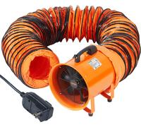 Ventilador industrial VEVOR 365-W-AC-Motor. Ventilador para obras, 2810 RPM. Ventilador de obra, caudal de 1214 L/s (2574 CFM). Ventilador axial, manguera de 10 metros. Ventilador axial, nivel de ruid