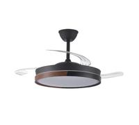 Ventilador LED aspas retráctiles Ecoro Negro 45W 4400Lm CCT