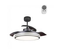 Ventilador led con aspas plegables garin negro cct 35w marca wonderlamp