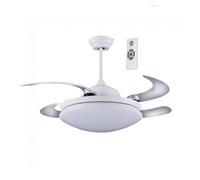 WONDERLAMP Ventilador de techo LED Twin — 112 cm, 36W, 3200 lm, 3 vel., 4000K, temporizador, blanco