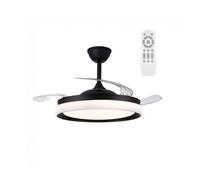 Ventilador led con aspas retráctiles nestera eco negro cct dim 45w marca wonderlamp