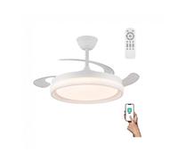 Ventilador led con aspas retráctiles nestera evo cct dim 72w marca wonderlamp